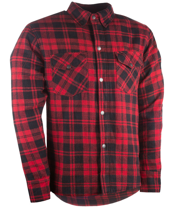 Highway 21 Marksman Flannel Shirt, Plaid, Button-Down Motorcycle Jacket For Men, Protective Woven Cotton Fabric #6049 489-1180~6