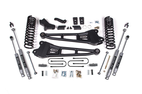 BDS 2013-2018 Fits RAM 3500 4WD 4" Radius Arm Suspension Lift Kit, 3" Rear, Block, Diesel W/o Air Ride NX2 Shocks 1794H