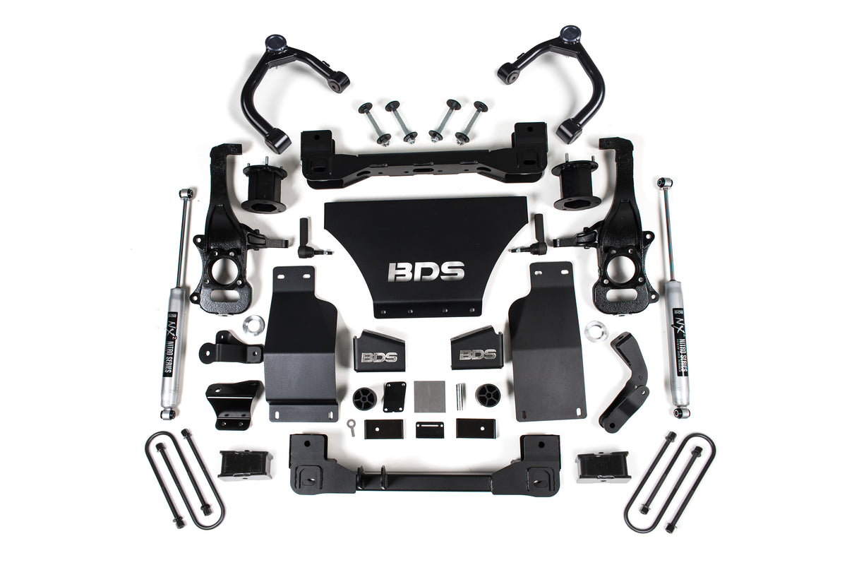 BDS 2025 Fits Chevy/gmc 1500 4WD 4" Suspension Lift Kit, V8 Gas, 3" Rear, Block - Spacer Front, NX2 Rear 1851H