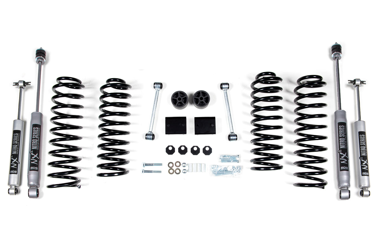 BDS 2 Inch Lift Kit Coil Spring, Fits 2007-2011 Fits Jeep Wrangler 1402FS