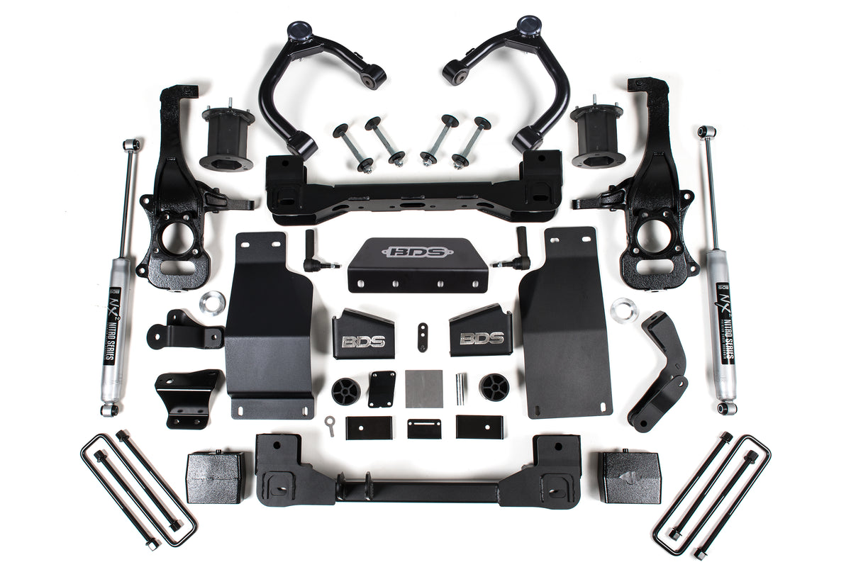 BDS 2019-2024 Fits Chevy/gmc 1500 Diesel/2.7T 4WD 6" Suspension System, 5" Rear, Block, - FOX 2.0 Ifp Ps Snap Ring Strut, FOX 2.0 Ifp Ps Rear 1803FSR