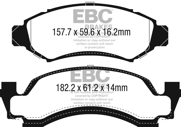 EBC 1974 AMC Ambassador 5.0L Ultimax2 Front Brake Pads UD050