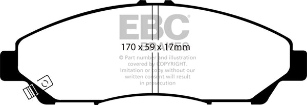 EBC 2016+ Fits Honda Pilot 3.5L Ultimax2 Front Brake Pads UD1378