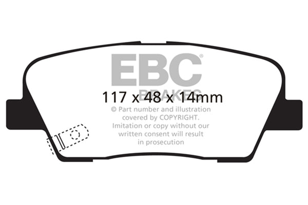 EBC 06-09 Fits Hyundai Entourage 3.8 Ultimax2 Rear Brake Pads UD1284