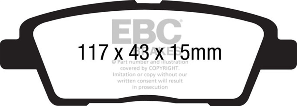 EBC 10-11 Fits Hyundai Genesis 3.8 Ultimax2 Rear Brake Pads UD1551
