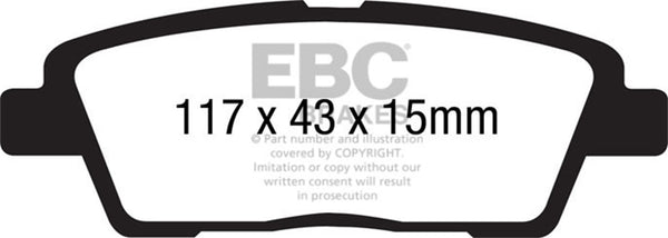 EBC 10-11 Fits Hyundai Genesis 3.8 Ultimax2 Rear Brake Pads UD1551