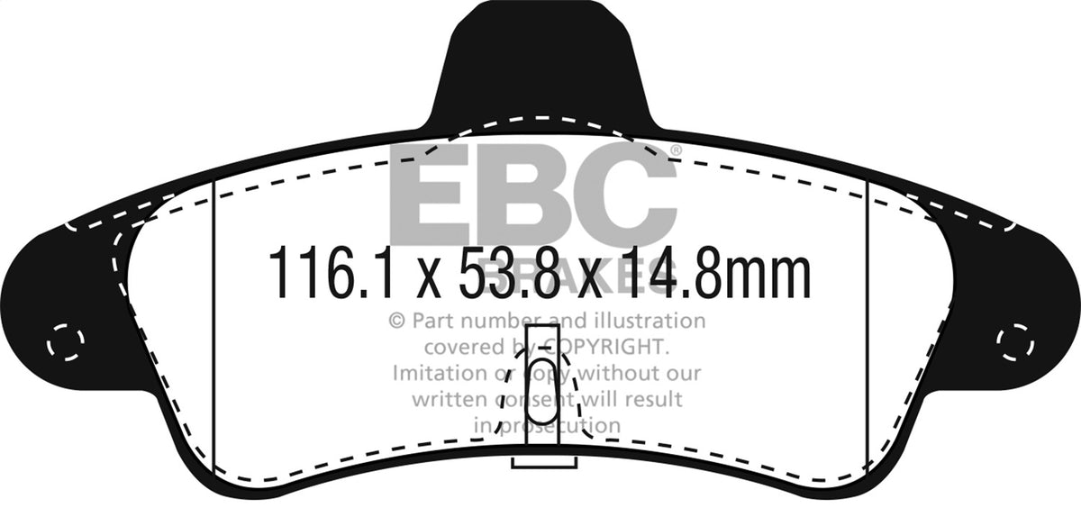 EBC 2001-2003 Mercury Cougar 2.0L Ultimax2 Rear Brake Pads UD899
