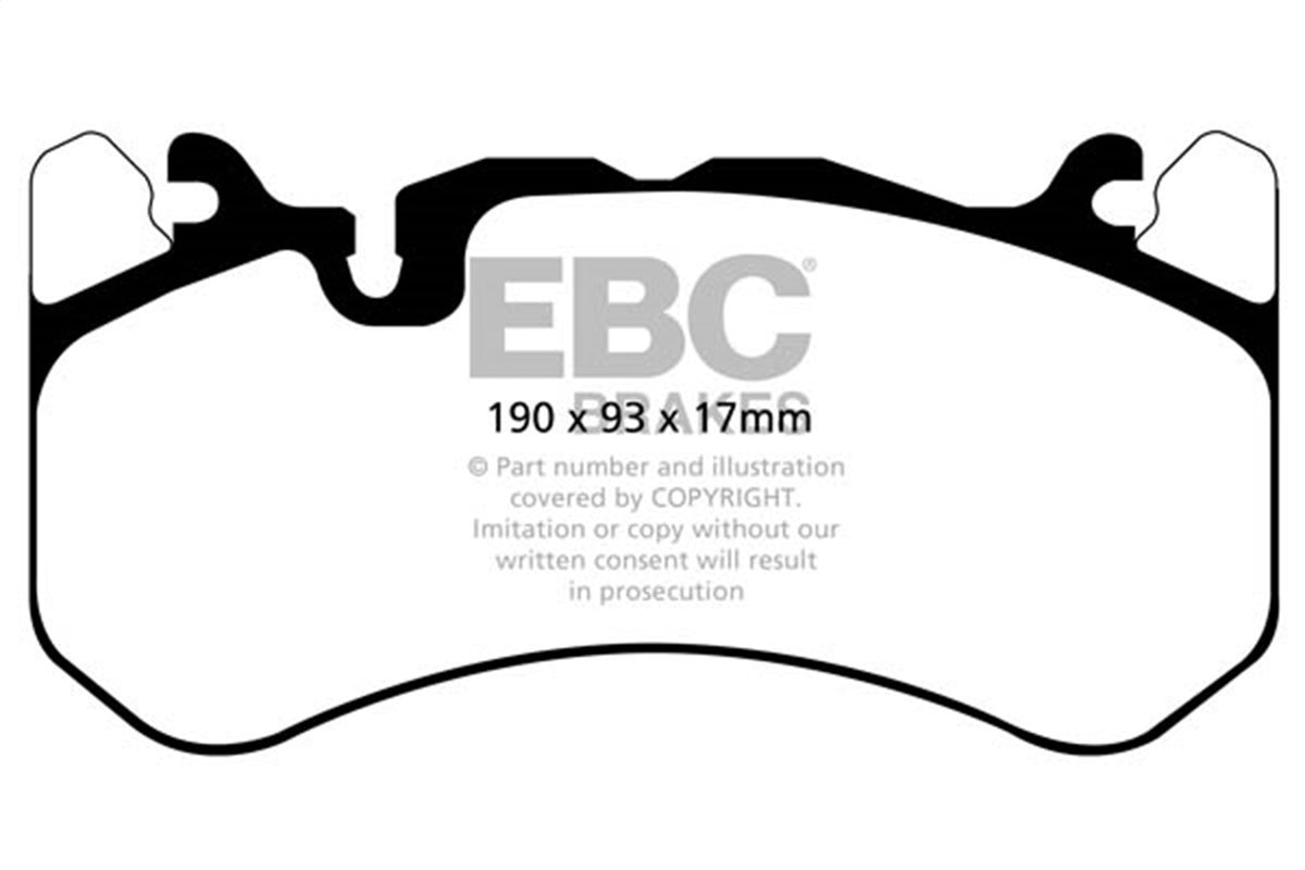 EBC 13-14 Fits Audi RS7 4.0TT (W/Cast Iron Rotors & Trapezoid Weights) Yellowstuff Front Brake Pads DP42081R