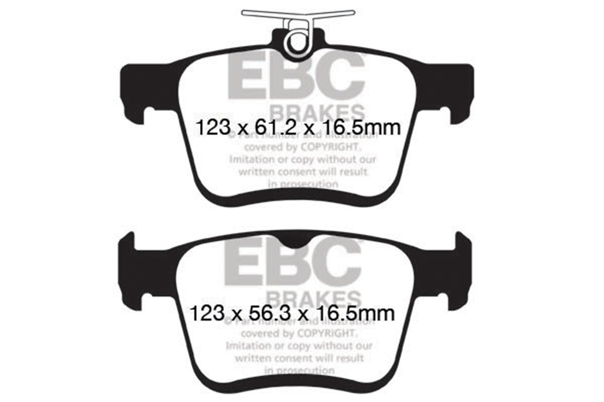 EBC 2017+ Fits Volkswagen Atlas 2.0L Turbo Greenstuff Rear Brake Pads DP62153
