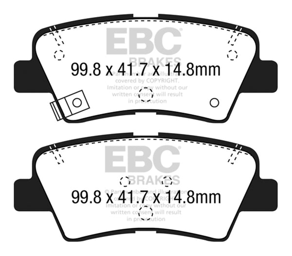EBC 12+ Fits Hyundai Elantra GT 2 Yellowstuff Rear Brake Pads DP42188R