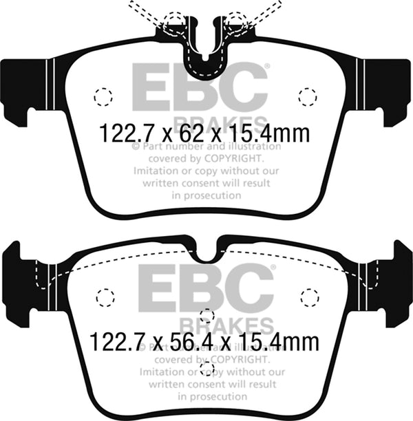 EBC 15+ Fits Mercedes-Benz C300 (W205) 2.0 Turbo 4-matic Yellowstuff Rear Brake Pads DP42215R