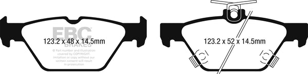 EBC 15-17 Fits Subaru Outback / Legacy Greenstuff 2000 Series Sport Rear Brake Pads DP22257