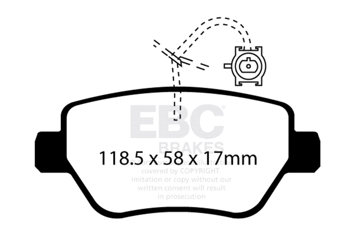 EBC 14-17 Maserati Ghibli (330 PS Package ONLY) Yellowstuff Rear Brake Pads DP42258R