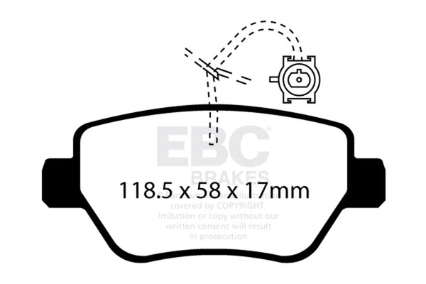 EBC 14-17 Maserati Ghibli (330 PS Package ONLY) Yellowstuff Rear Brake Pads DP42258R