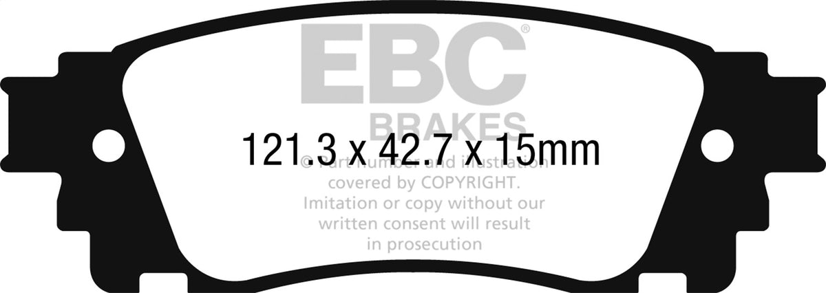 EBC 2017+ Fits Toyota C-Hr 2.0L Yellowstuff Rear Brake Pads DP42262R