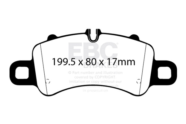 EBC 2016+ Fits Porsche Boxster 718 (Iron Rotors Only) 2.5L Turbo Yellowstuff Front Brake Pads DP42307R