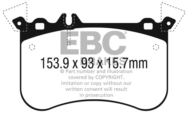 EBC 14-18 Fits Mercedes CLA45 AMG w/13.8in Front Rotors Yellowstuff Front Brake Pads DP42311R