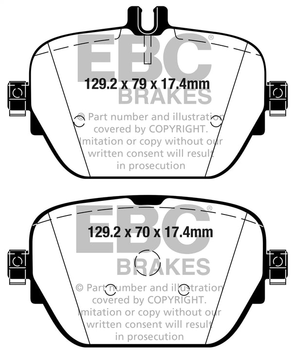 EBC 2019+ Fits Mercedes-Benz CLS53 AMG (C257) 3.0L Turbo Yellowstuff Rear Brake Pads DP42314R