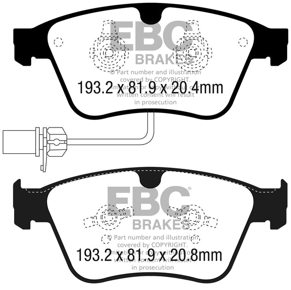 EBC 13-18 Bentley Continental 4.4TT Yellowstuff Front Brake Pads DP42317R