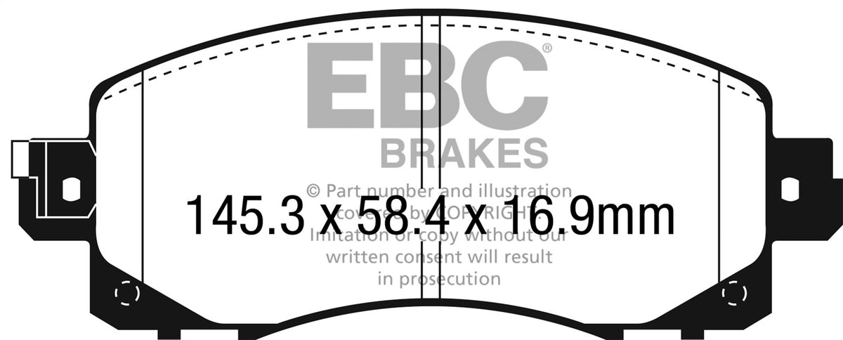 EBC 2018+ Fits Subaru Crosstrek Yellowstuff Front Brake Pads DP42330R