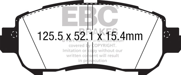 EBC 2018+ Fits Nissan Kicks 1.6L Yellowstuff Front Brake Pads DP42346R