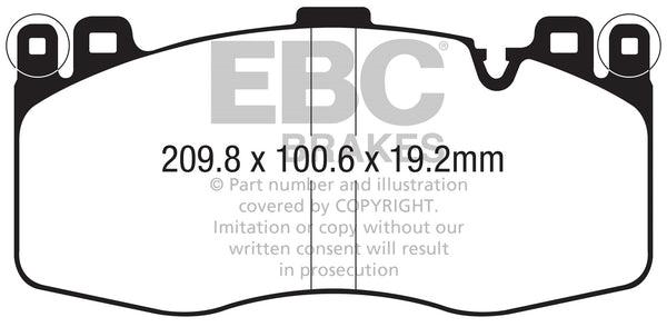 EBC 2015+ Fits BMW X5M 4.4TT (F85) Yellowstuff Front Brake Pads DP42370R