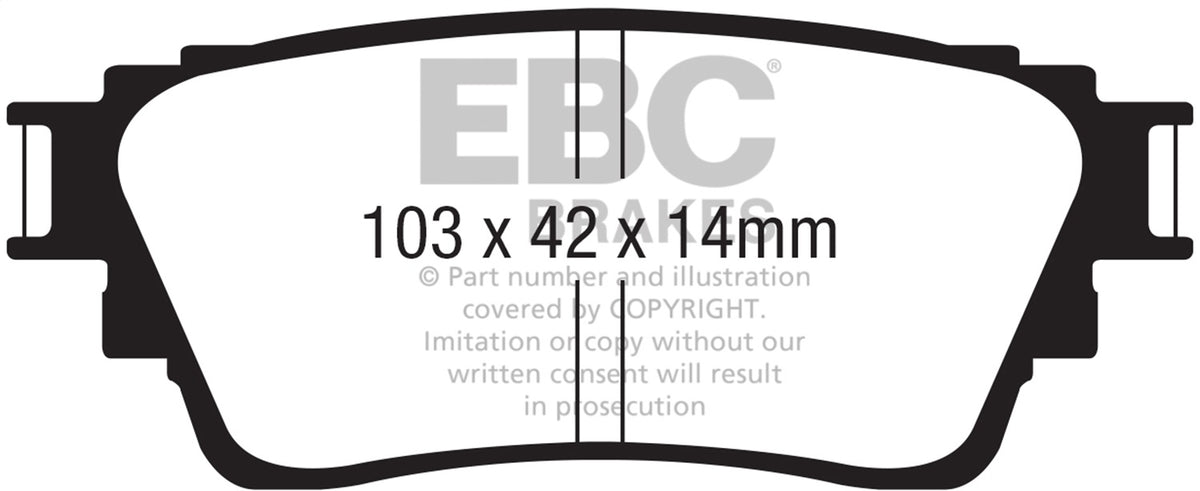 EBC 18-21 Fits Mitsubishi Outlander Yellowstuff Rear Brake Pads DP42376R