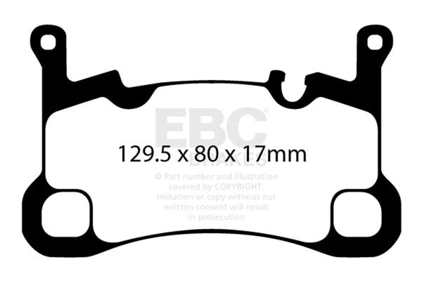 EBC 2018+ Fits Porsche Cayenne (3rd Gen) 3.0L Turbo Yellowstuff Rear Brake Pads DP42380R