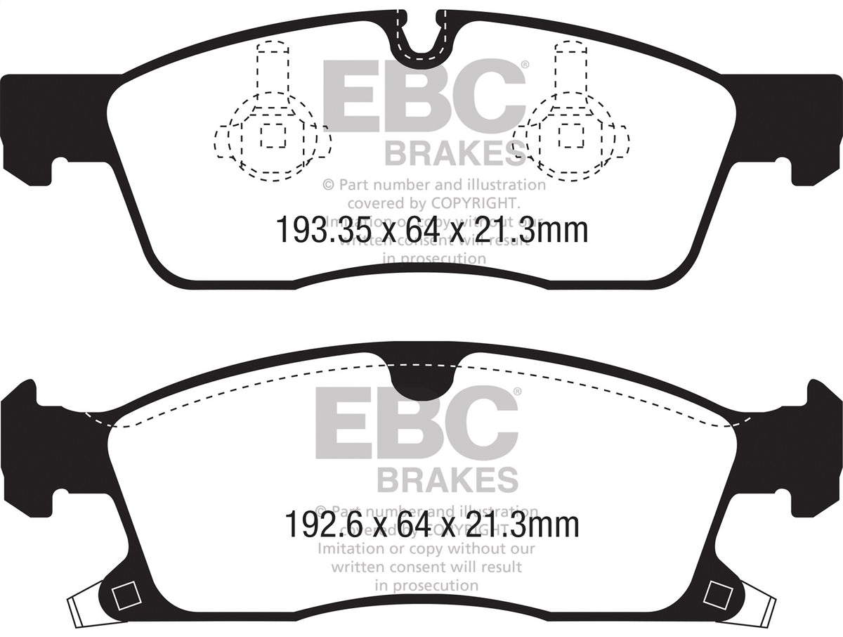 EBC 2016+ Fits Jeep Grand Cherokee 3.6L Yellowstuff Front Brake Pads DP42398R