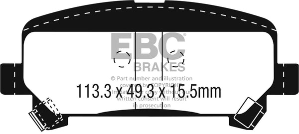 EBC 15+ Fits Chevrolet Colorado 2.5 Greenstuff Rear Brake Pads DP63045
