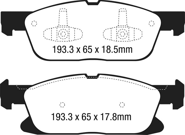 EBC 15+ Fits Ford Edge 2.0 Turbo FWD Yellowstuff Front Brake Pads DP43046R