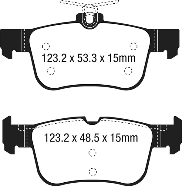 EBC 15+ Fits Ford Edge 2.0 Turbo FWD Ultimax2 Rear Brake Pads UD1833