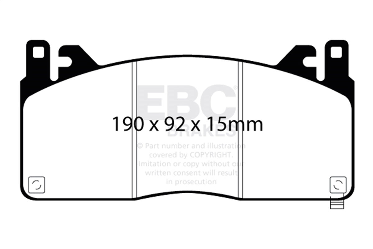 EBC 15-17 Fits Ford Mustang Shelby GT350/GT350R Yellowstuff Front Brake Pads DP43055R