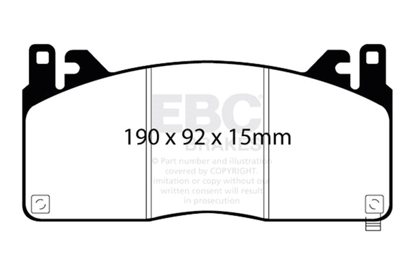 EBC 15-17 Fits Ford Mustang Shelby GT350/GT350R Yellowstuff Front Brake Pads DP43055R