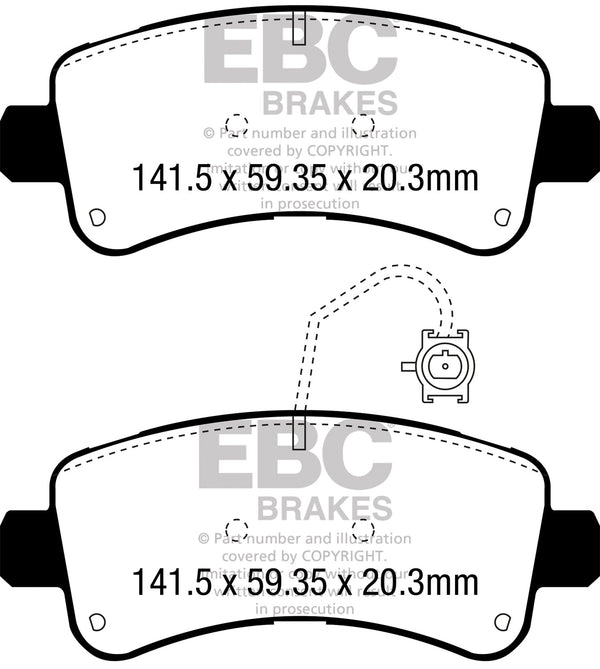 EBC 2014-2016 Fits Ram Trucks Promaster 3.0L Td Greenstuff Rear Brake Pads DP63060