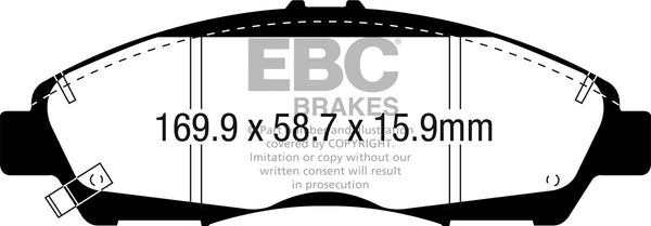 EBC 2016+ Fits Cadillac XT5 Ultimax2 Front Brake Pads UD1896