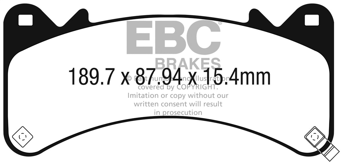 EBC 2015+ Fits Chevrolet Tahoe 2WD (6 Piston Brembo) Greenstuff Front Brake Pads DP63067