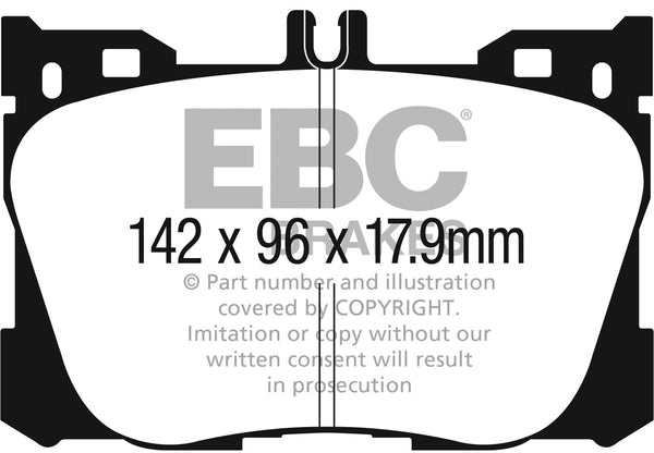 EBC 2017+ Fits Mercedes-Benz E300 (W213) 2.0L Turbo Yellowstuff Front Brake Pads DP43070R