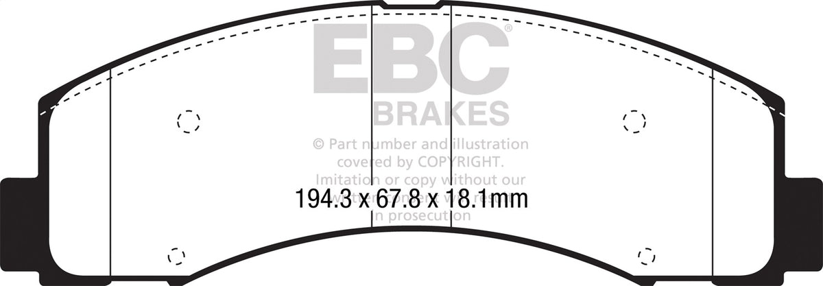 EBC 2018+ Fits Ford F-150 2.7L Twin Turbo (2WD) Yellowstuff Front Brake Pads DP43088R
