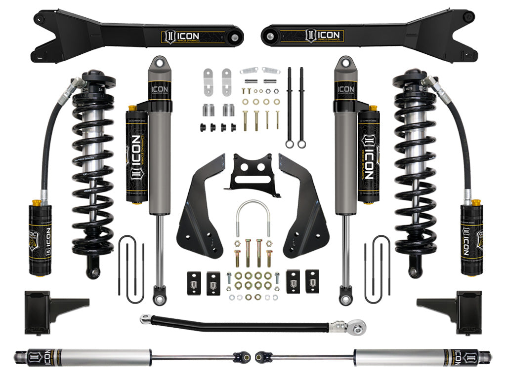 Icon 2005-2007 Ford F-250/F-350 Super Duty 4-5.5" Lift Stage 5 Coilover Conversion System With Radius Arm K63115R