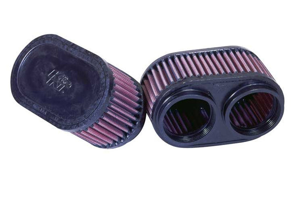 K&N Universal Clamp-On Air Intake Filter: High Performance, Premium, Washable, Replacement Air Filter: Flange Diameter: 2.375 In, Filter Height: 3 In, Flange L: 0.375 In, Shape: Oval, RU-2922, Black