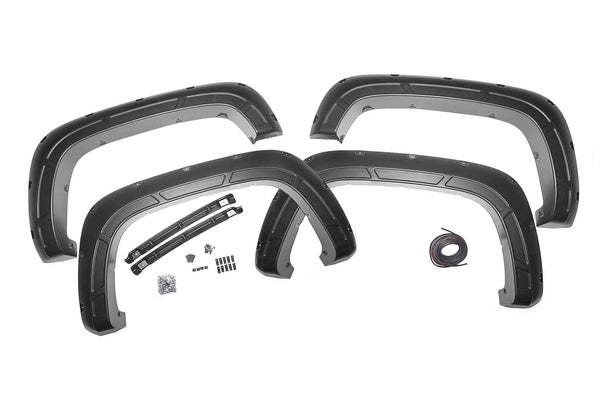 Rough Country Defender Pocket Fender Flares Silver Fits Chevy Silverado 2500HD/3500HD (20-23) A-C12011-GAN