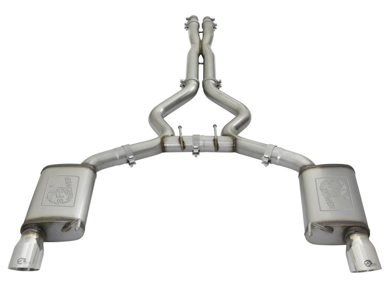 aFe MACHForce XP 3in 304 SS Cat-Back Exhausts w/ Polished Tips 15-17 Ford Mustang GT V8-5.0L/V6-3.7L 49-33072-1P