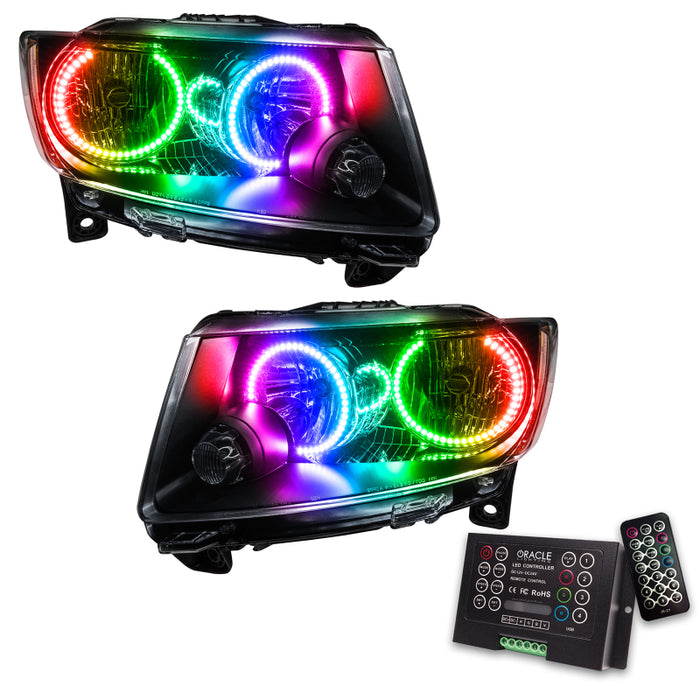 Oracle 11-13 compatible with Jeep Grand Cherokee SMD HL (Non-HID) Chrome ColorSHIFT w/ 2.0 Cntrl SEE WARRANTY 7070-333