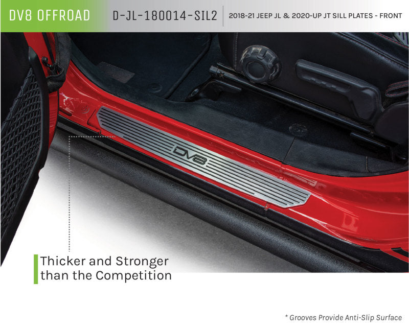 DV8 Offroad 2018-2019 compatible with Jeep Gladiator JL 2 Door Front Sill Plates D-JL-180014-SIL2