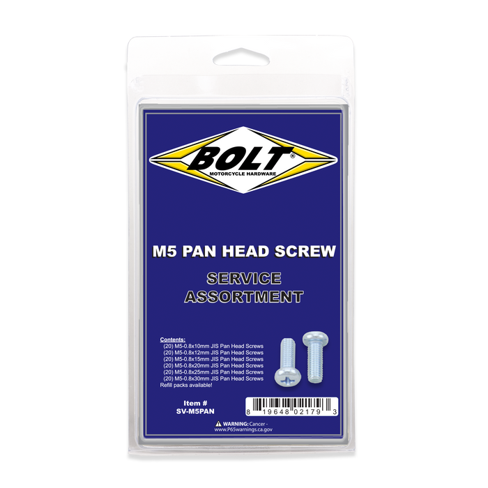 Bolt SV-M5PAN M5 Pan Head Phillips Assortment 120 Piece Kit