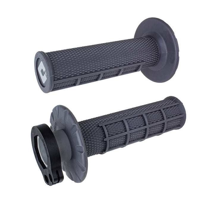 Odi Half Waffle V2 MX Lock-On Grips - 2 & 4-Stroke (Graphite)