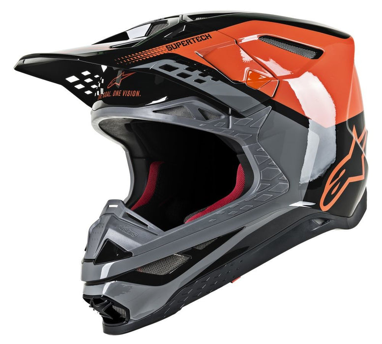 Alpinestars 8301319-4184-XS S.Tech S-M8 Triple Helmet Orange/Grey/Black Xs