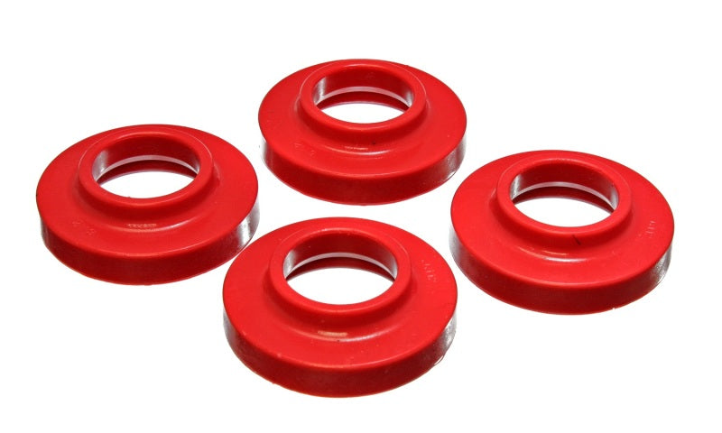 Energy Suspension 97-06 compatible with Jeep Wrangler TJ / 84-01 Cherokee Red Front or Rear Coil Lift Isolator Set 2.6103R