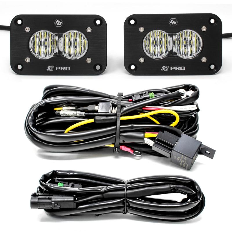 Baja Designs S2 Pro Wide Cornering Pair Flush Mount LED Light Pod Kit 487807